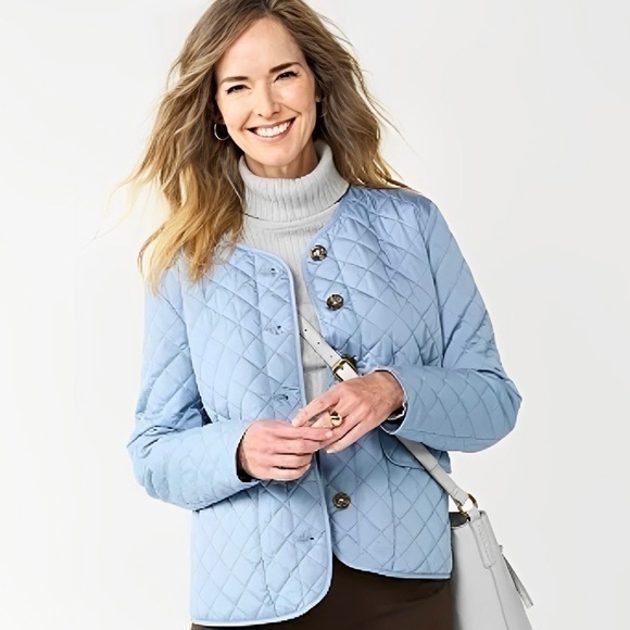 croft & barrow Jackets & Blazers - Croft & Barrow Blue Quilted Jacket